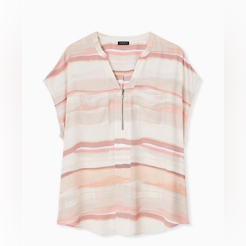 Georgette Zip-front Dolman Blouse